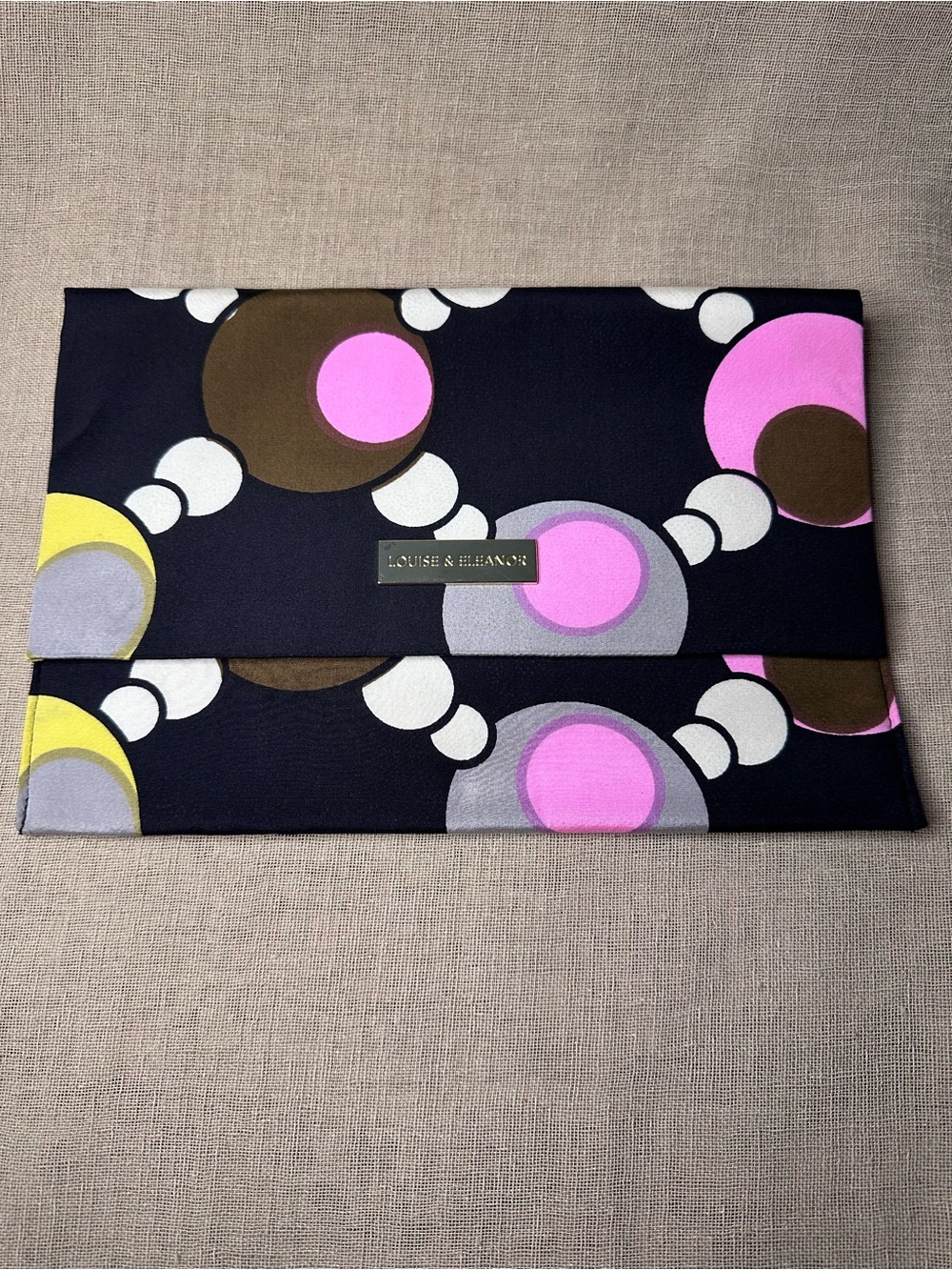 Louise & Eleanor Geometric Mod Print Envelope Clutch Purse EUC